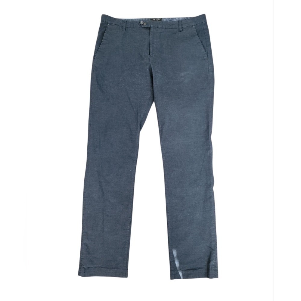 Ted Baker Chinos Men 38 Navy Blue Tall Fit Business Casual Modern Evening Office